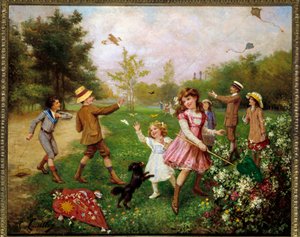 Die Schmetterlingsjagd von Gustave Francois Lasellaz