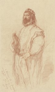 Stehender Mann mit Figur von Gustave François Morin