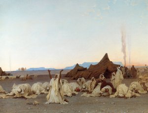 Abendgebet in der Sahara (Detail des Tuareg-Lagers) von Gustave Guillaumet