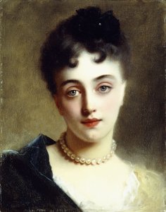 Eine elegante Dame mit Perlen