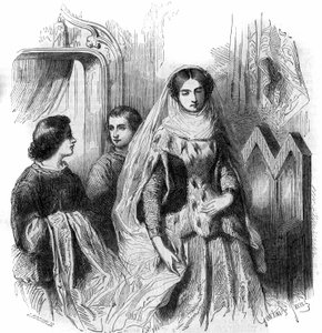 Porträt von Jeanne de Montmorency, Tochter von Bouchard 1. de Marly. 13.-14. Jahrhundert. Gravur von Gustave Janet von Gustave Janet