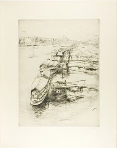 Lastkähne in Auteuil von Gustave Leheutre