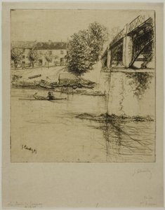 Die Brücke bei Gournay, von der Seite von Gustave Leheutre