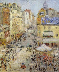 Der 14. Juli in Paris, Rue de Clignancourt, 1925 von Gustave Loiseau
