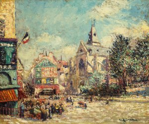 Die Kirche Saint Medard und die Mouffetard-Straße in Paris