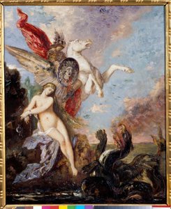 Andromede an einen Felsen gekettet wird von Perseus befreit Gemälde von Gustave Moreau (1826-1898) von Gustave Moreau