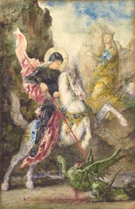 St. Georg und der Drache, 1869 von Gustave Moreau