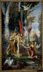Der griechische Dichter Hesiod (8. Jahrhundert v. Chr.) und die Musen. Gemälde von Gustave Moreau (1826-1898) 19. Jahrhundert. Paris, Musée Gustave Moreau von Gustave Moreau