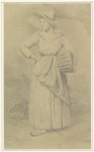 Stehende Magd mit einem Korb unter dem Arm von Gustave Wappers