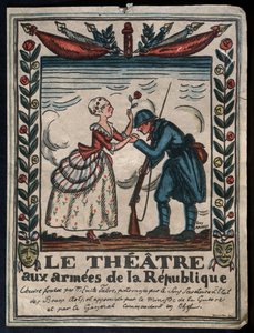 Theater für die Armeen der Republik, französischer Soldat küsst die Hand einer Schauspielerin von Guy Arnoux