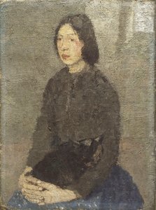 Mädchen mit Katze auf dem Schoß von Gwen John