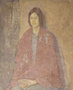 Junge Frau in einem roten Schal, ca. 1912