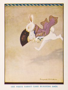 Das weiße Kaninchen kam eilig zurück, Die Kinderstube Alice im Wunderland / nacherzählt für die Kinderstube von Irene Pearl; die Bilder von Gwynedd Hudson von Gwynedd M. Hudson
