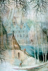 Winterlandschaft mit Holzfäller (Detail) von Gysbrecht Leytens