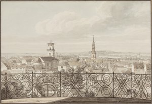 Aussicht vom Rundetårn über Kopenhagen bis zum Schloss Frederiksberg von H.G.F. Holm