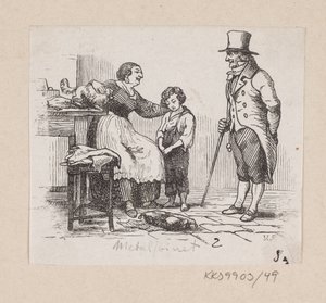 Illustration zu "Das Metall-Schwein" in H.C. Andersen, "Märchen und Geschichten", Band 1 von H.P. Hansen