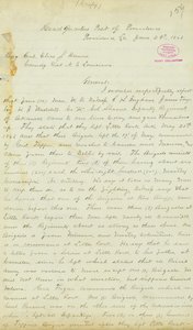 Brief von H. T. Reid, Hauptquartier, Post of Providence, Louisiana, an Brigadegeneral Elias S. Dennis, 22. Juni 1863 von H.T. Reid