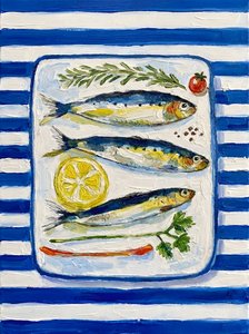 Frische Sardinen Blaue Streifen