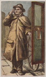 Kutscher (farbige Lithografie)