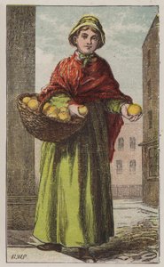 Orangenmädchen (farbige Lithografie) von H.W. (after) Petherick