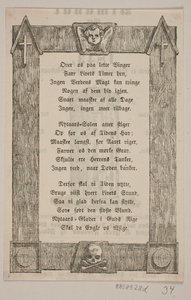 Rahmung mit Engelskopf, Kreuz und Schädel