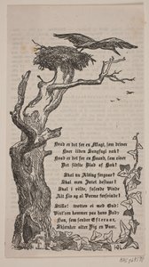 Rahmen mit Storchennest in Eiche von H. C. Henneberg