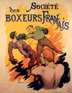 Societe des Boxeurs Francais, französische Boxer Werbeillustration