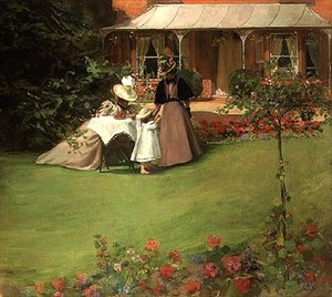 Elegante Damen im Garten von H. Francis Bate