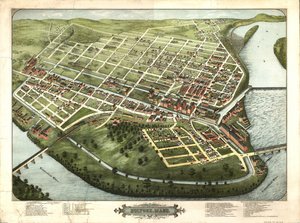 Vogelperspektive von Holyoke, Mass.: 1877 von H. H. Bailey