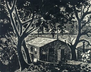 Ohne Titel (Haus im Wald) von H. Lyman Sayen
