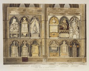 Westseite der Poets Corner, Tafel 24 aus Westminster Abbey