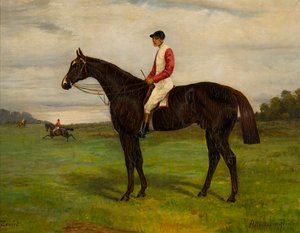 Zealot, ein Rennpferd mit Jockey