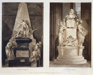 Gräber des Herzogs von Argyll und Lord Mansfield, Platte 56 aus Westminster Abbey, graviert von Williamson und Thomas Sutherland, veröffentlicht von Rudolph Ackermann (1764-1834) 1811 von H. after Villiers