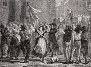 Der Kopf von Prinzessin Lamballe (1749-92) in Paris ausgestellt, 3. September 1792 von H. de la Charlerie