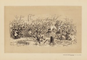 Oxford und Cambridge Bootsrennen, Nr. 4, Ein Lauf auf den Ufern während des Rennens (Gravur) von Hablot Knight (1815 92) Browne