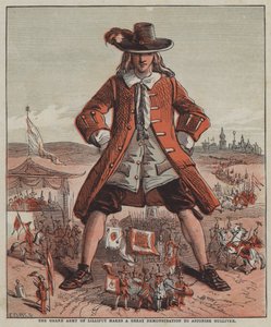 Die große Armee von Lilliput macht eine große Demonstration, um Gulliver zu erstaunen von after Hablot Knight Browne