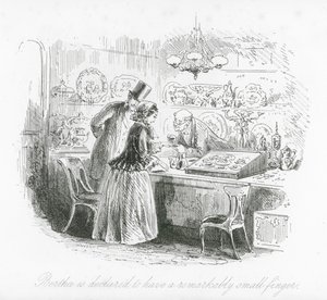 Straßen von London: Bertha wird für einen bemerkenswert kleinen Finger erklärt von Hablot Knight (1815 92) Browne