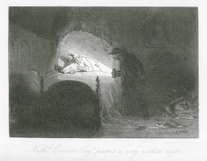 Straßen von London: Nathaniel Crosier, Esq, verbringt eine sehr unruhige Nacht (Stich) von Hablot Knight (1815 92) Browne