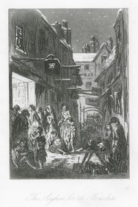 Londoner Straßen: Das Asyl für Obdachlose von Hablot Knight (1815 92) Browne