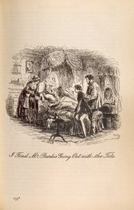 Ich finde Mr. Barkis, der mit der Flut hinausgeht, aus David Copperfield von Charles Dickens von Hablot Knight Browne
