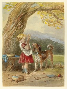 Kleines Mädchen und Hund
