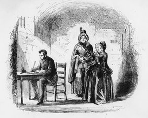 Mrs. Bagnet kehrt von ihrer Expedition zurück, Illustration aus 