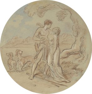 Eines von achtzehn Designs für eine Serie von Platten, die Venus und Adonis illustrieren von Hablot Knight Browne