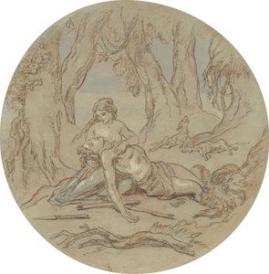Eine von achtzehn Entwürfen für eine Serie von Platten, die Venus und Adonis illustrieren von Hablot Knight Browne