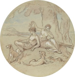 Eines von achtzehn Designs für eine Serie von Platten, die Venus und Adonis illustrieren von Hablot Knight Browne