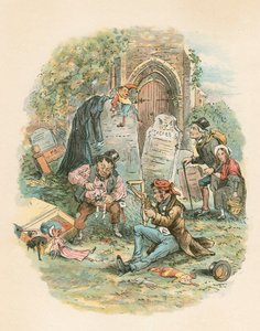Szene aus Der Raritätenladen von Charles Dickens von Hablot Knight Browne