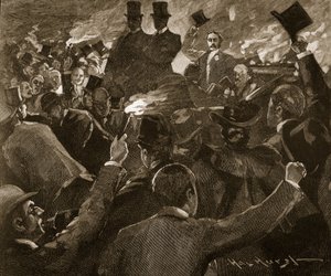 Mr. Balfour in Dublin: Fackelzug, Illustration aus 