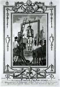 Der unglückliche Tod von Major Andre, Adjutant General der englischen Armee, im Hauptquartier in New York, 2. Oktober 1780, gestochen von John Goldar (1729-1795) von Hamilton