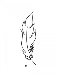 Minimalistischer Federumriss
