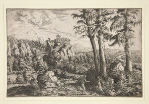 Landschaft mit Hagar und Engel